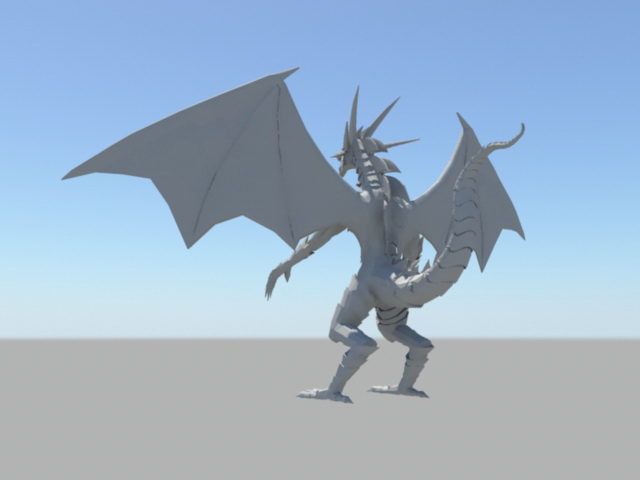 Humanoid Dragon Rig 3d rendering