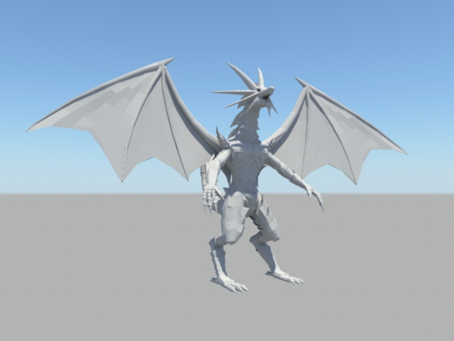 Humanoid Dragon Rig 3d rendering