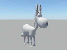Cartoon Donkey 3d model preview