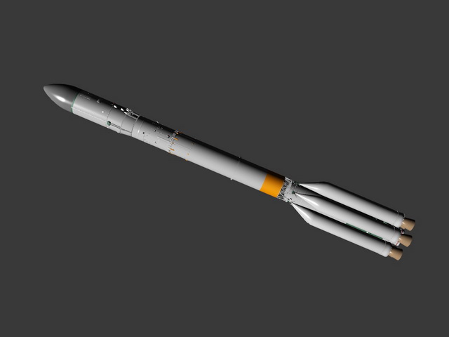 Proton Rocket Launch 3d rendering