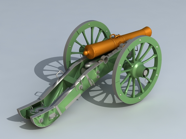 Civil War Field Gun 3d rendering