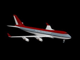 Northwest Airlines Flight 3d model preview