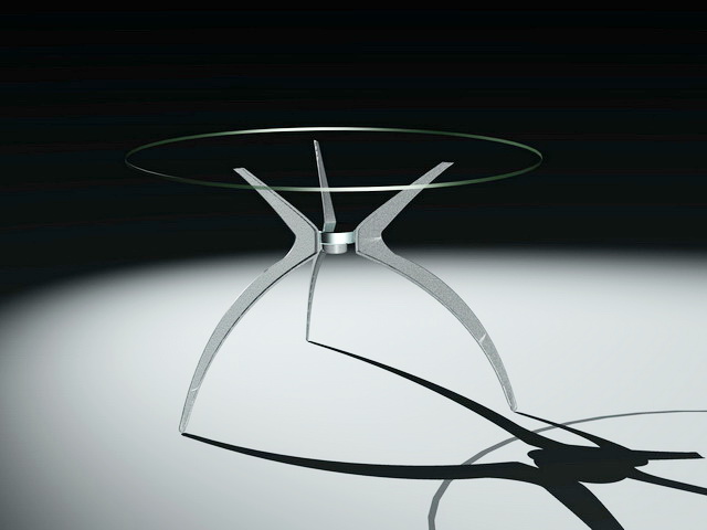 Round Glass Kitchen Table 3d rendering