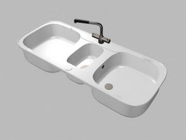 Double Kitchen Sink 3d model preview