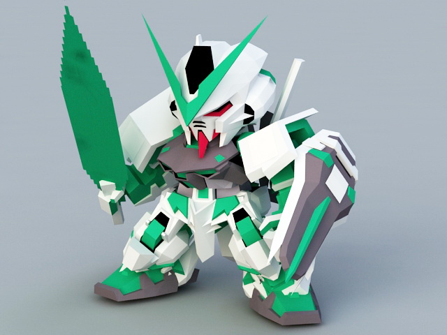 Gundam Astray Green Frame 3d rendering