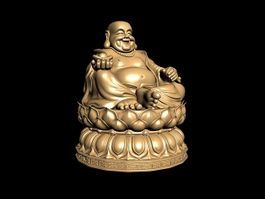 Chinese Laughing Buddha Statue 3d model preview