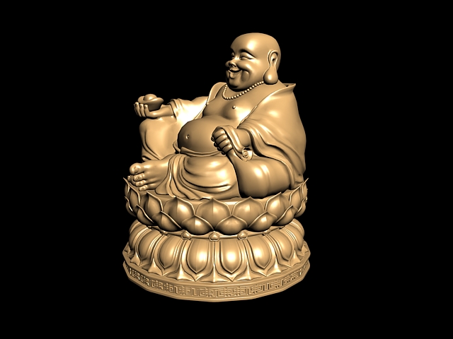 Chinese Laughing Buddha Statue 3d rendering