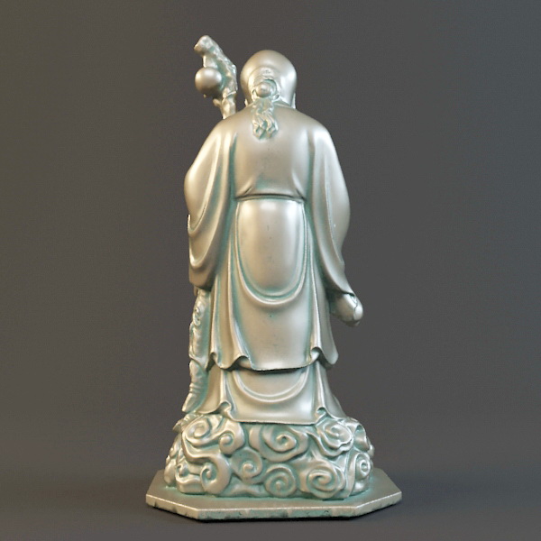 Chinese God of Longevity Statue 3d rendering