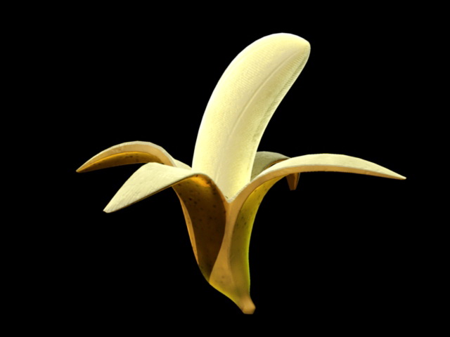 Peeled Banana 3d rendering