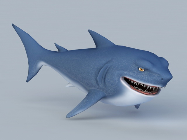 Cartoon Shark Rig 3d rendering