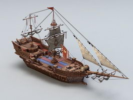 Ancient Sailing Vessel 3d preview