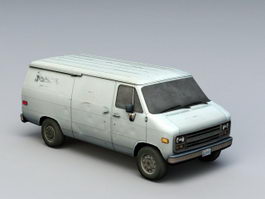 Rusted Old Van 3d model preview