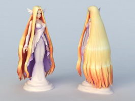 Anime Beautiful Goddess 3d model preview