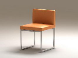 Modern Leather Cube Chair 3d model preview