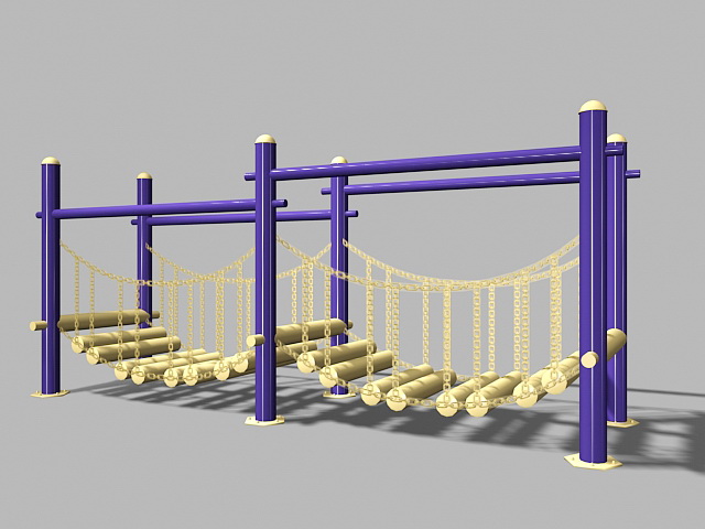 Playground Wobble Bridge 3d rendering