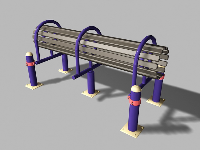 Older Adults Playground Equipment 3d rendering