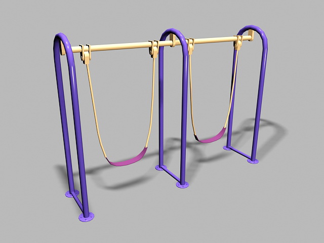 Metal Playground Swing Sets 3d rendering