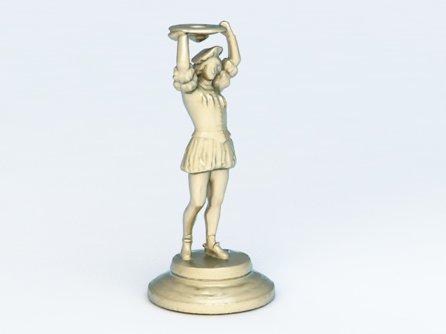 Bronze Woman Statue 3d rendering