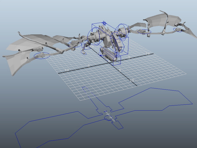 Robot Dragon Rig 3d rendering