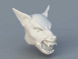 Werewolf Head 3d preview