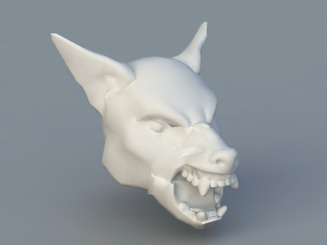 Werewolf Head 3d rendering