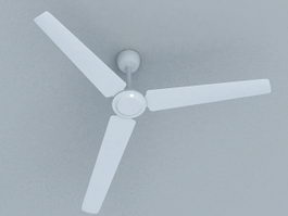 White Ceiling Fan 3d model preview