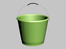 Green Plastic Bucket 3d preview