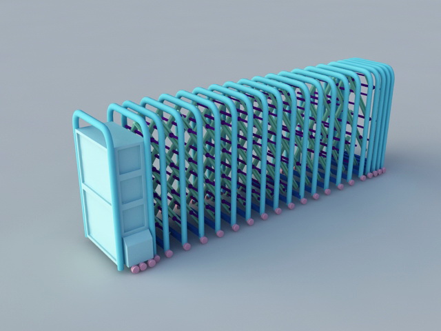 Retractable Folding Security Gate 3d rendering