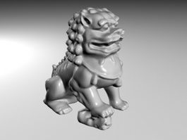 Guardian Lion Statue 3d model preview