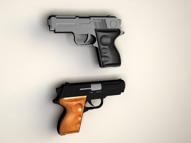 Semi Auto Pistols 3d rendering