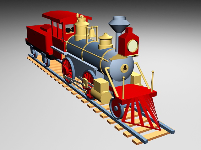Railroad Train with Toys 3d rendering