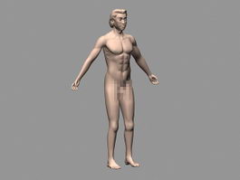 Muscular Male Body 3d model preview