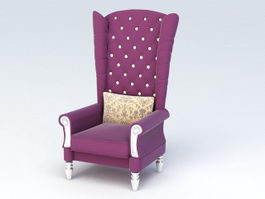 High Back Accent Chair 3d preview