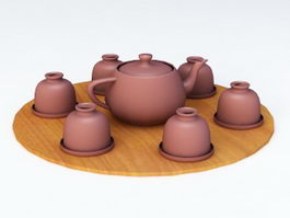 Japanese Tea Set 3d model preview