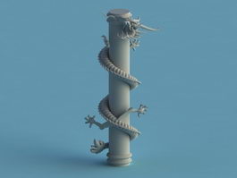 Chinese Dragon Pillar 3d preview