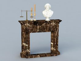 Marble Fireplace 3d model preview