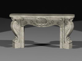 Rustic Stone Fireplace 3d model preview