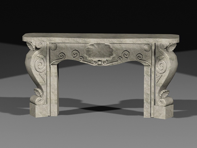 stone fireplace 3d model