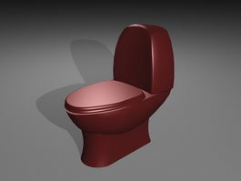Red Toilet 3d model preview