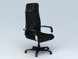 Black Leather Office Chair 3d model preview