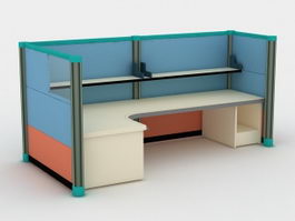 Modern Office Cubicle 3d model preview