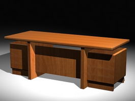 Executive Office Desk 3d model preview