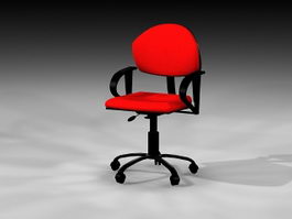 Red Desk Chair 3d model preview