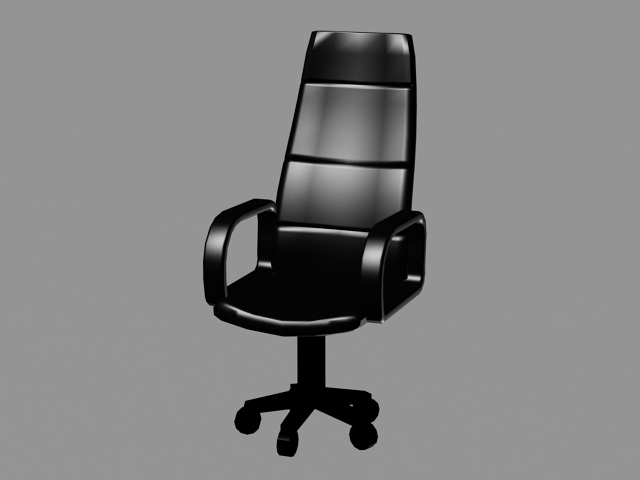 Black Office Chair 3d rendering