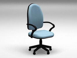 Blue Computer Chair 3d model preview