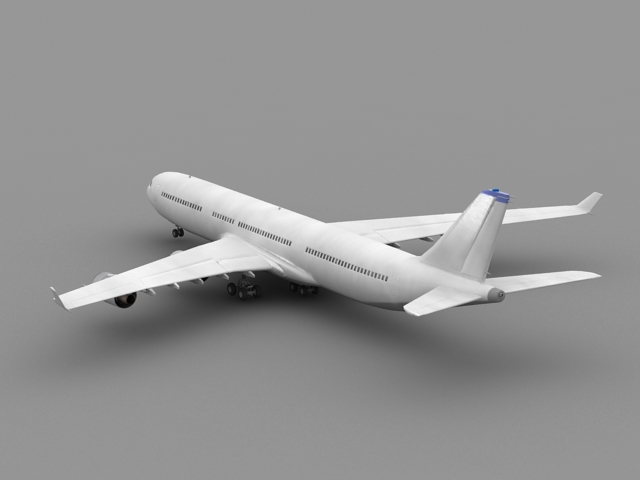 Airbus A340 Airliner 3d rendering