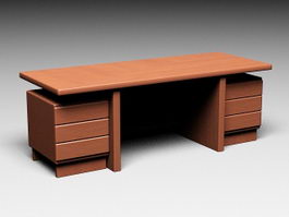 High-End Executive Desk 3d model preview