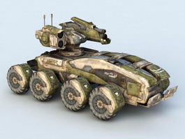 Steampunk Sci-Fi Tank 3d model preview