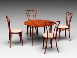 Round Dining Table Sets 3d preview