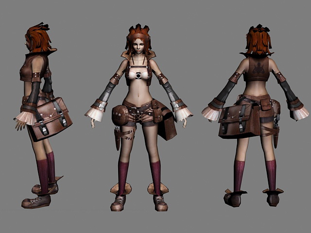 Pathfinder Female Rogue 3d rendering